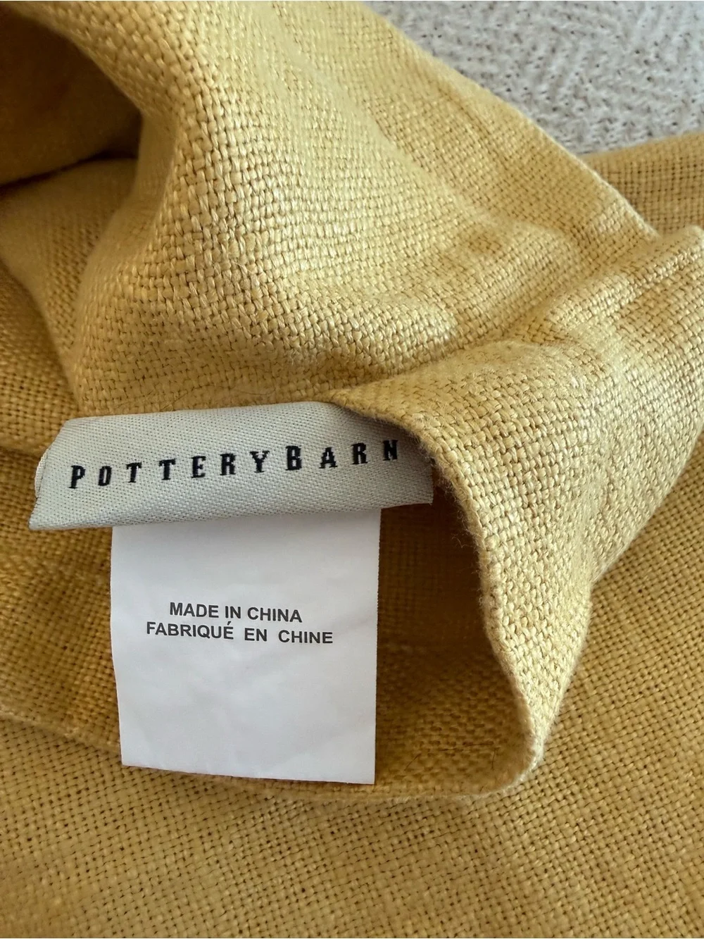 Pottery Barn Linen Pillow Cover with Large Natural brown button closure